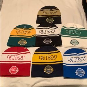A Lot of 7 Detroit Pistons skull caps